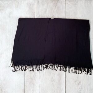 Mersea Elegant Navy Shawl with Fringe